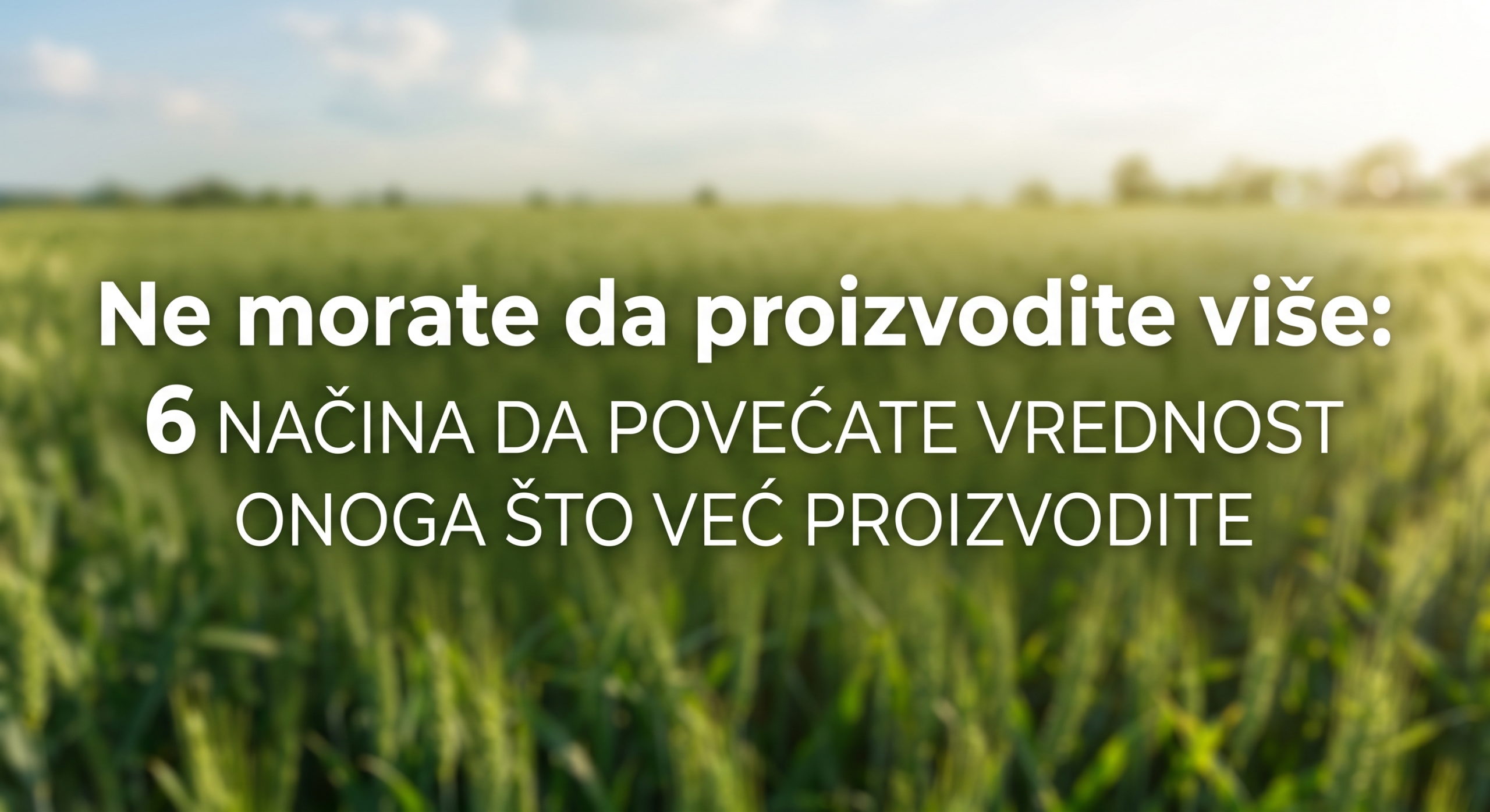 Ne morate da proizvodite više: 6 načina da povećate vrednost onoga što već proizvodite